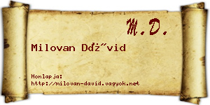 Milovan Dávid névjegykártya